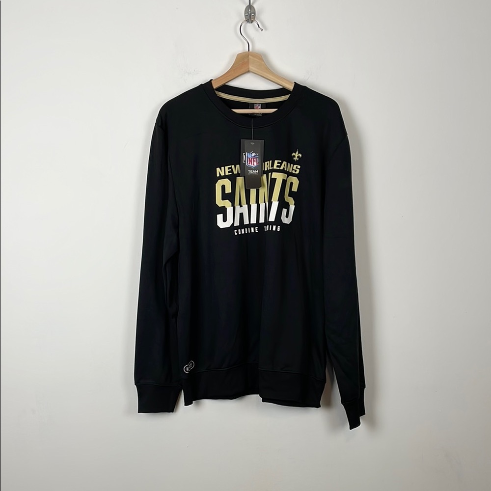 NFL New Orleans Saints Team Appael Pullover Mens XL Black Long Sleeve Sweatshirt